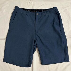 Men’s Pebble Beach Shorts Size 34 Blue 9” Inseam Golf Dry-Luxe Performance Flat